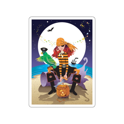 Moonlit Pirate Halloween Die-Cut Stickers (5 Sizes)
