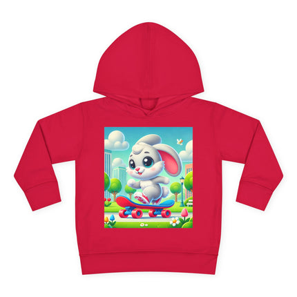 Skateboard Bunny Adventure Toddler Pullover Fleece Hoodie