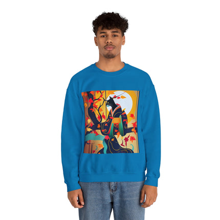 Black Cat in Kimono Unisex Heavy Blend™ Crewneck Sweatshirt