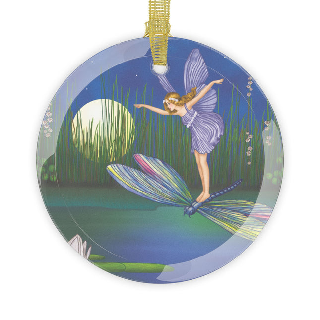 Fairy on a Dragonfly by Ida Rentoul Outhwaite Glass Ornament