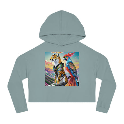 Cybernetic Duets Cropped Hooded Sweatshirt