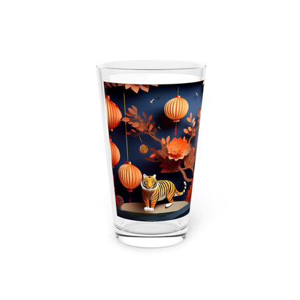 Tiger at an Autumn Moon Viewing Glass, 16oz