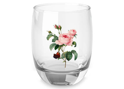 Cabbage Rose botanical illustration by Pierre-Joseph Redouté Whiskey Glass
