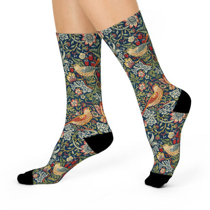 Strawberry Thief by William Morris Cushioned Crew Socks