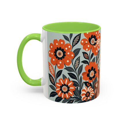 🧳🌼 The Grand Floral Voyage Colorful Mug – Art Deco Travel Elegance
