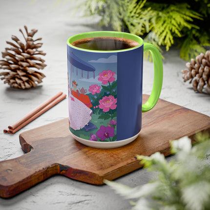 The Lady Of The Garden Tea Party Colorful Mugs – Art Deco Floral Elegance
