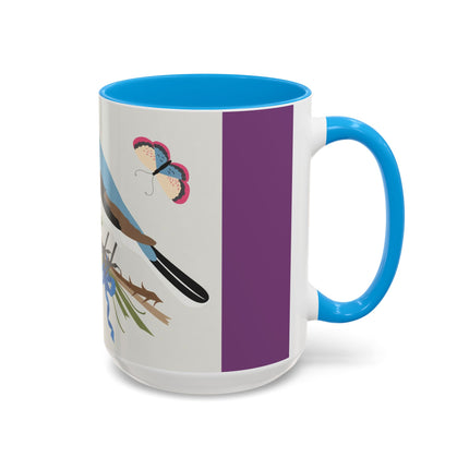 Bluebird & Butterfly Colorful Mugs – Spring Harmony & Delicate Beauty
