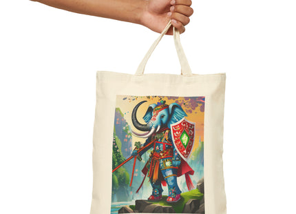 Cyberpunk Elephant Cotton Canvas Tote Bag