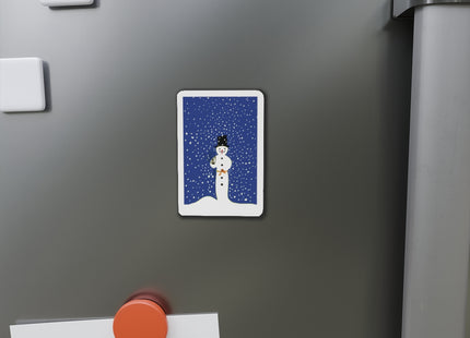 Snowman in Falling Snow Die-Cut Magnets (5 Sizes)
