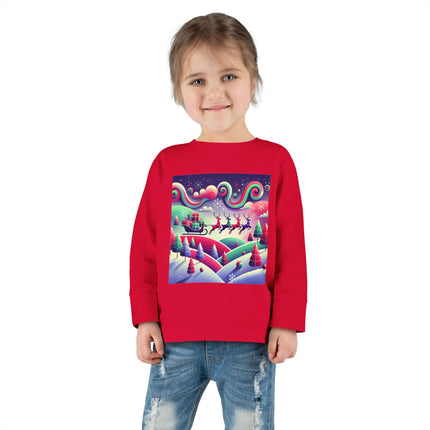 Festive Reindeer Flight Toddler Long Sleeve Tee