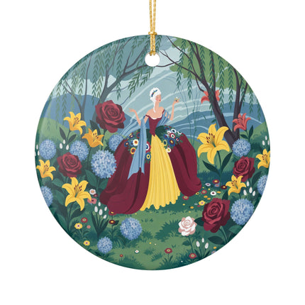 🌹🌿 The Willow Garden Promenade Ceramic Ornament – Art Deco Floral Elegance