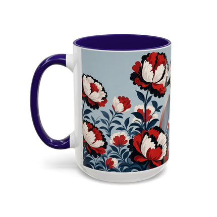 ❤️🌺 The Scarlet Blossom Dancer Colorful Mug – Art Deco Fashion Whimsy