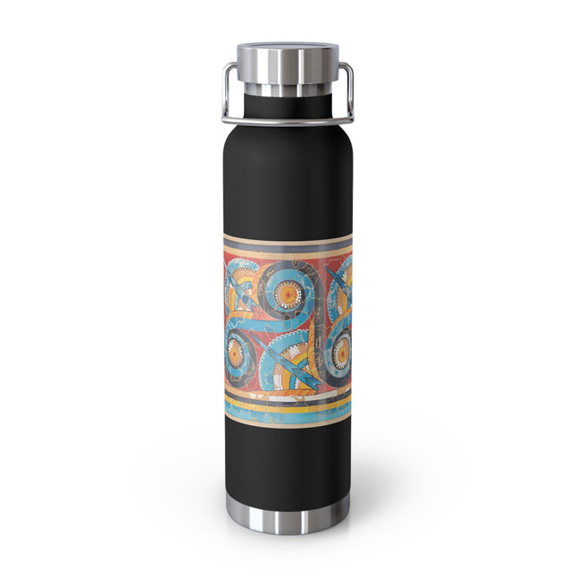 Reproduction of S-Spiral Frieze by Emile Gilliéron Copper Vacuum Insulated Bottle, 22oz
