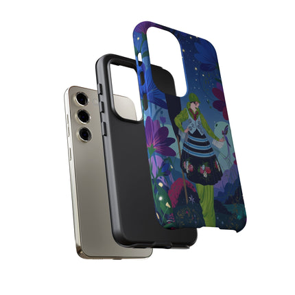 🌸🐦 The Lady Of The Midnight Bird Garden Phone Case – Art Deco Floral Fantasy