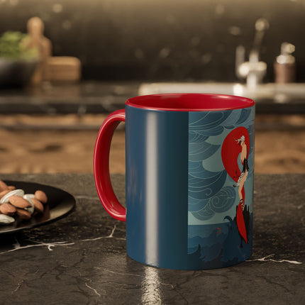 Siren of the Waves Colorful Mugs – Dramatic Sea Power & Bold Elegance