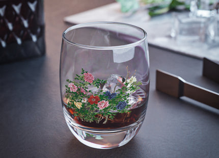 Peonies and Birds by Okamoto Shuki Whiskey Glass