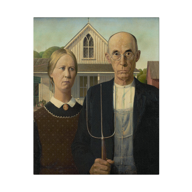 American Gothic by Grant Wood Matte Canvas, Stretched, 0.75"
