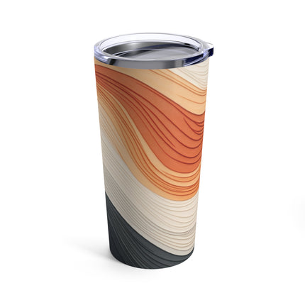 Wave Pattern in Hues of Beige, Orange, Grey, and Black Tumbler 20oz