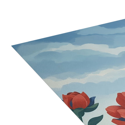 🏌️‍♀️🌹 The Lady Of The Highland Links Greeting Card – Art Deco Golf & Floral Fashion