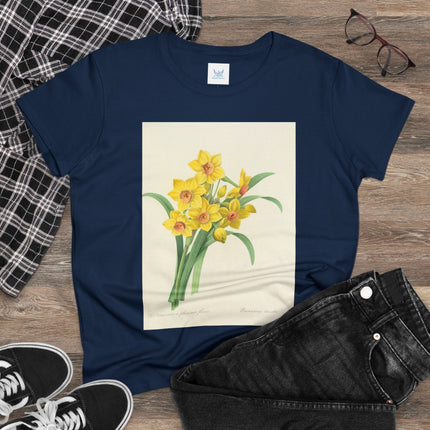 Choix des plus belles fleurs, Plate 052 by Pierre Joseph Redouté  Women's Midweight Cotton Tee