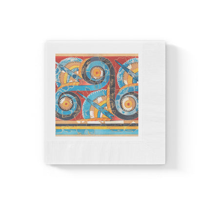 Reproduction of S-Spiral Frieze by Emile Gilliéron White Coined Napkins