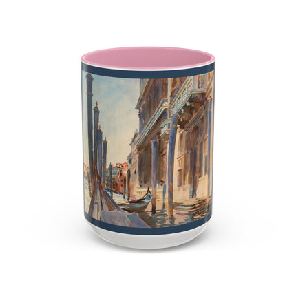Gondola Moorings on the Grand Canal by John Singer Sargent Colorful Mugs (11oz, 15oz)