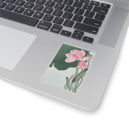 Blooming Lotus Flowers by Ohara Koson Kiss-Cut Stickers (4 Sizes)