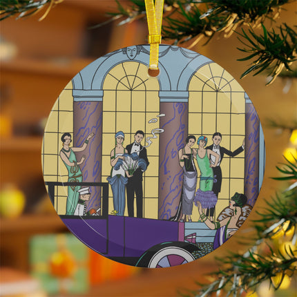 Au Revoir by George Barbier Glass Ornament