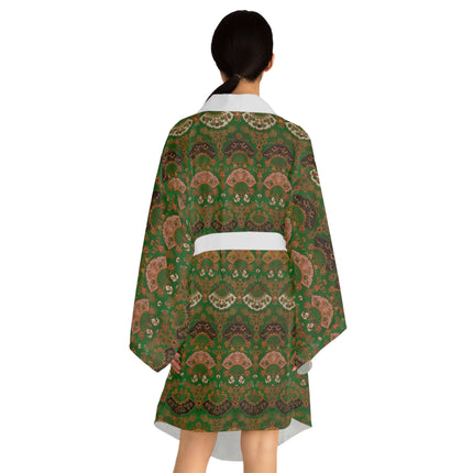 Japanese Fan Pattern by G.A. Audsley Long Sleeve Kimono Robe (AOP)