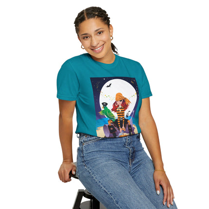 Moonlit Pirate Halloween Unisex Garment-Dyed T-shirt