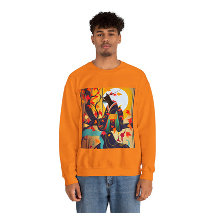 Black Cat in Kimono Unisex Heavy Blend™ Crewneck Sweatshirt