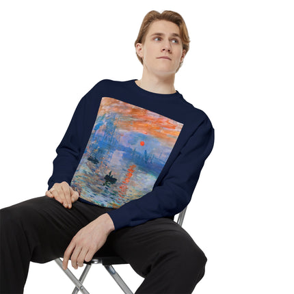 Sunrise by Claude Monet Unisex Garment-Dyed Sweatshirt