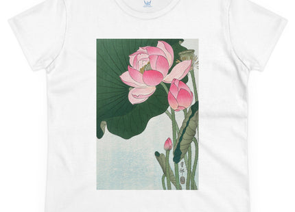 Blooming Lotus Flowers by Ohara Koson Women's Midweight Cotton Tee