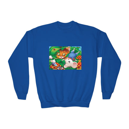 Whimsical Adventure Youth Crewneck Sweatshirt – Playful Journey & Storybook Fun