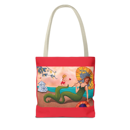 Mermaid with Parasol and Cupid by George Barbier Tote Bag