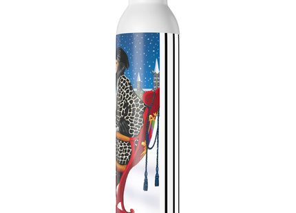 Elegant Winter Woman in Sleigh Slim Water Bottle