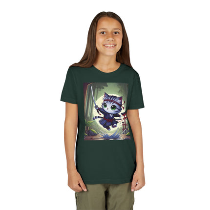 Moonlit Samurai Kitty Youth Short Sleeve Tee