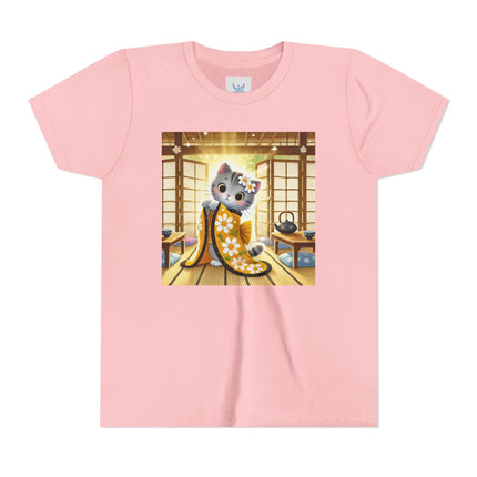 Playful Kitten in the Tea Room Youth Short Sleeve Tee