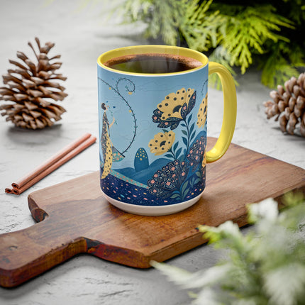 🌼🦋 The Enchanted Butterfly Garden Promenade Colorful Mug – Art Deco Floral Whimsy