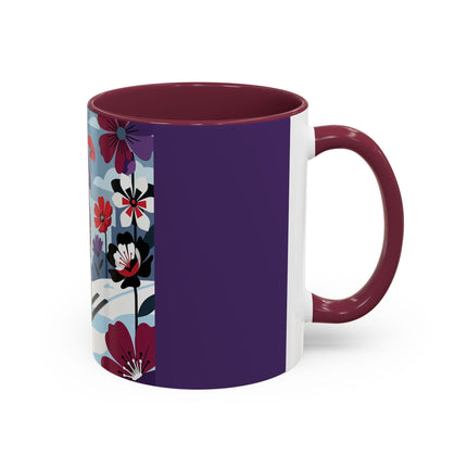 🎿❄️ The Winter Flower Skier Colorful Mug – Art Deco Alpine Fantasy