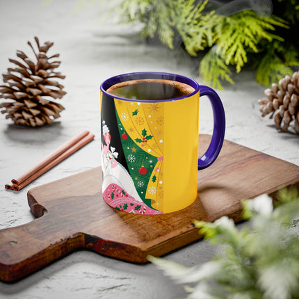 💌🎄 The Christmas Letter Of Holly House Colorful Mug – Whimsical Art Deco Holiday Charm