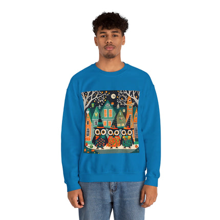 Night of the Trick-or-Treating Owlets Unisex Heavy Blend™ Crewneck Sweatshirt