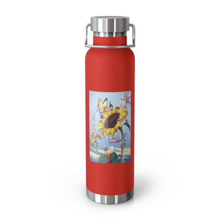 Sunflower Fairies by Margaret Tarrant Copper Vacuum Insulated Bottle, 22 oz