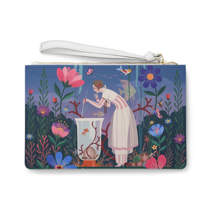 🐠🌸 The Enchanted Aquarium Garden Clutch Bag – Art Deco Underwater Fantasy