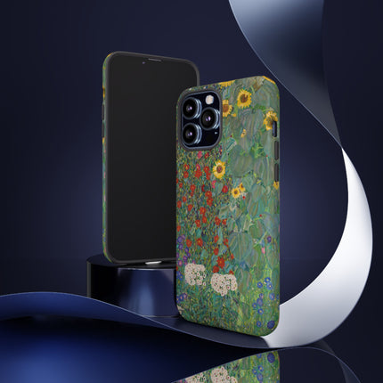Farm Garden with Sunflowers by Gustav Klimt Phone Cases