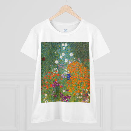Cottage Garden by Gustav Klimt Women's Midweight Cotton Tee