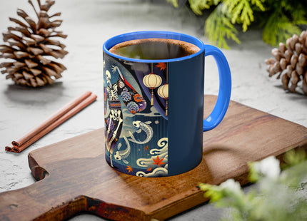 Skeleton Kabuki Performer Colorful Mugs (11oz, 15oz)