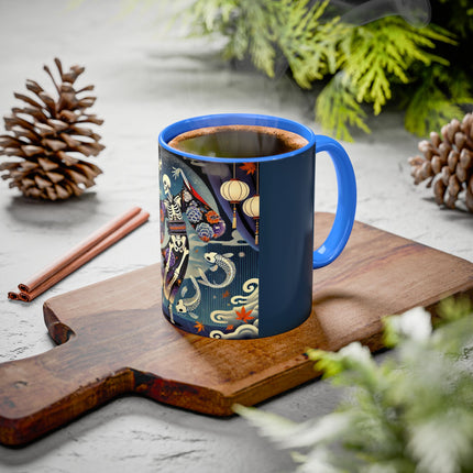 Skeleton Kabuki Performer Colorful Mugs (11oz, 15oz)