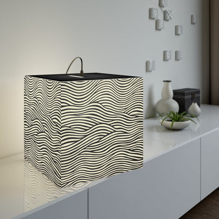 Wave Pattern on White Light Cube Lamp