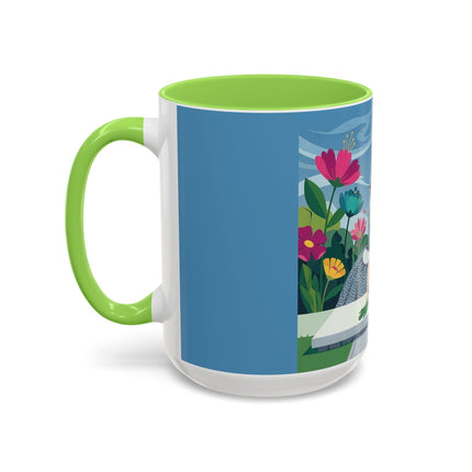 The Lady Of The Secret Garden Colorful Mugs – Art Deco Botanical Elegance